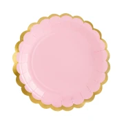 6 Piatti di carta 18 cm colore Rosa