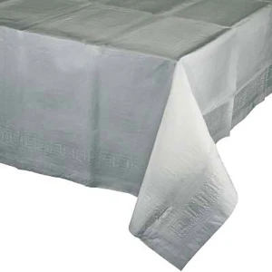 Tovaglia di carta rinforzata 137 x 274 cm argento
