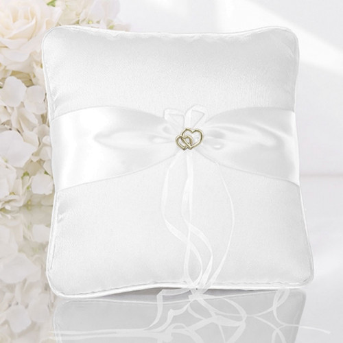 cuscino porta fedi per matrimonio bianco con cuori