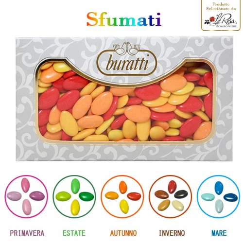 CONFETTI sfumati Sfume rosa verde rosso celeste Buratti