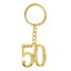 Bomboniere Nozze d\'Oro o Compleanno Portachiavi 50 oro con strass in metallo