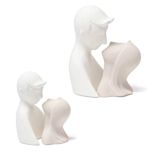 Bomboniere 2026 Coppia di sposi che si bacia in ceramica - Alta Qualità