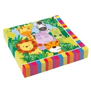 20 Tovaglioli di carta 33x33 Tema animali della Giungla