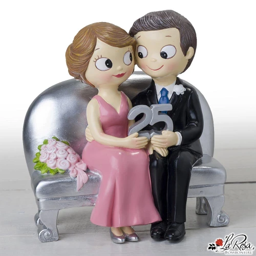 Cake Topper Nozze d\'argento 25 anniversario matrimonio