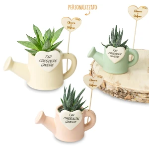 Bomboniere 2027 Linea Acqua Annaffiatoio Portapiantina con cuore e frase
