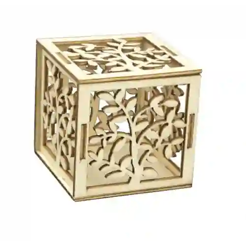 Ultimi 24 pezzi scatoline cubo portaconfetti in legno Albero della vita