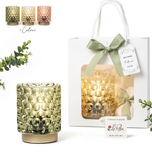 Lampade LED Linea Elegance con vetro decorato