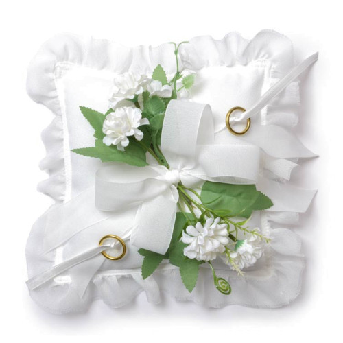 Cuscino Portafedi Matrimonio elegante con fiori di ortensia - Alta Qualità