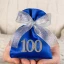Sacchetto 100 Centesimo Compleanno con Numero 100 Glitter
