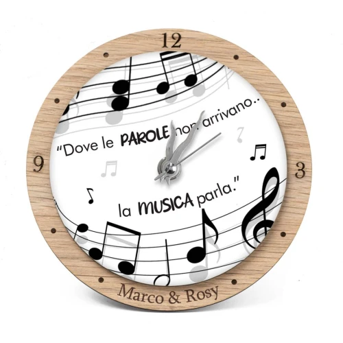 Bomboniere Tema Musica con note musicali Orologio Personalizzato