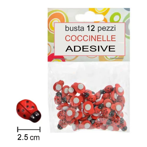 applicazione coccinelle adesive 12 pezzi