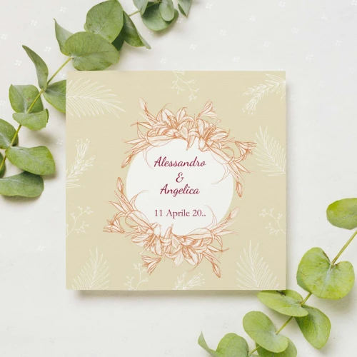 Partecipazioni Nozze Originale con fiori Arancio - Piave