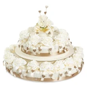 Torta Bomboniere da 28 Sacchettini con Rose Avorio