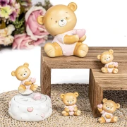 Bomboniere Battesimo e Nascita Bimba 2025 Linea Buby Rosa in resina