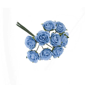 fiore bocciolo rosellina per bomboniere blu