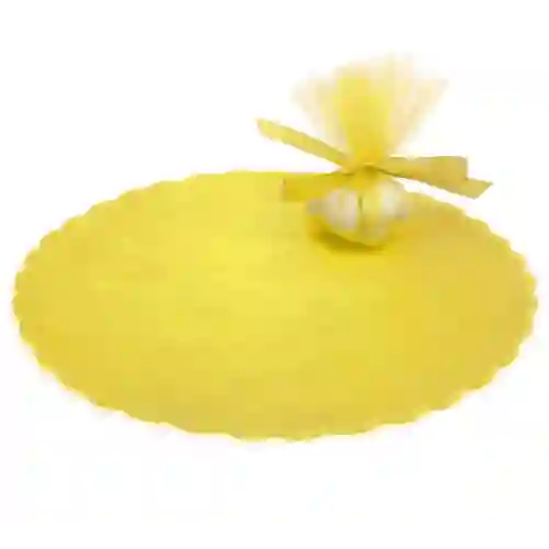 ULTIMI PEZZI 3 Confezioni da 100 Pezzi, Tulle Tondo Giallo, misura 24 cm PREZZO PER TUTTI