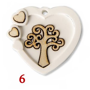 Decorazioni Bomboniere Gessetti in Legno 6 Cuore Albero della Vita