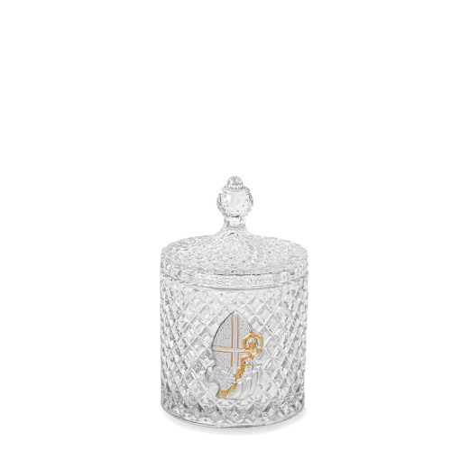 Bomboniere Cresima scatola portagioie in vetro a punta con placca in argento