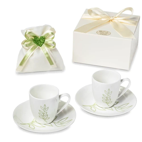 Bomboniere coppia tazzine caffè - Altissima Qualità - Linea Flor