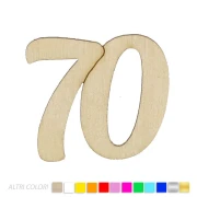 Applicazione 70 anni per bomboniere numero in legno