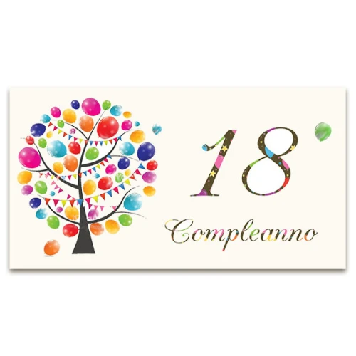 Bigliettini Bomboniere Diciottesimo Compleanno 18 Anni Colorato Maschio e Femmina