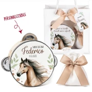 Bomboniere Tamburelli Tema Cavallo Personalizzati