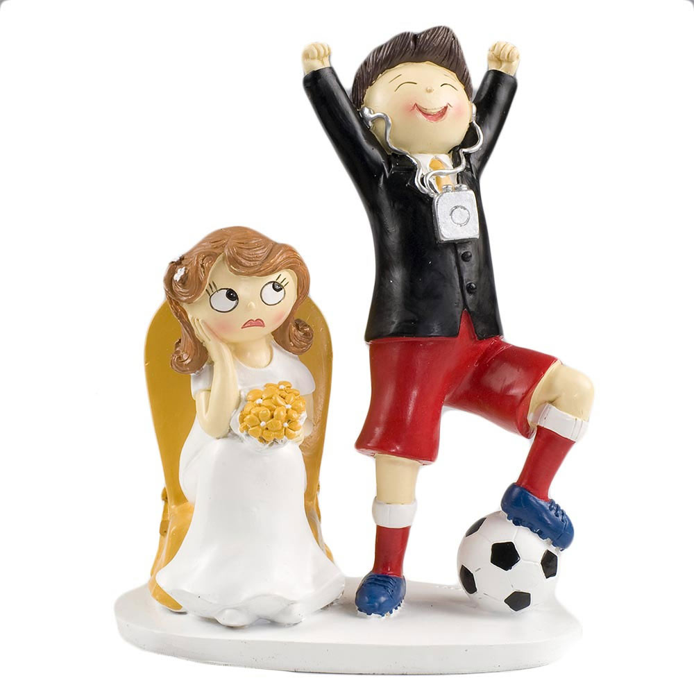 cake topper sposo CALCIATORE calcio matrimonio sposi torta wedding cake soccer 