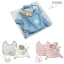 Kit 3 pz Orsetto Doudou + bavaglio + bavaglino ricamabile
