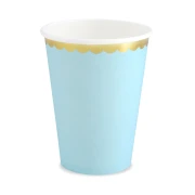6 Bicchieri di carta 220cc colore Celeste