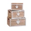 SET 3 cassette in legno rustiche per bomboniere e allestimenti