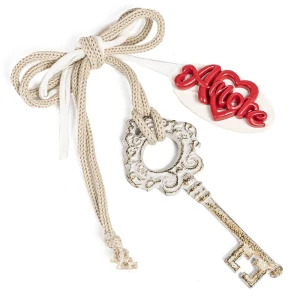 Bomboniere 2026 Ciondolo Chiave Portafortuna con parola Amore