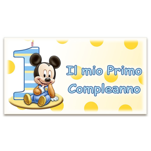 Bigliettini Bomboniere Compleanno 1 anno primo compleanno Bimbo Topolino