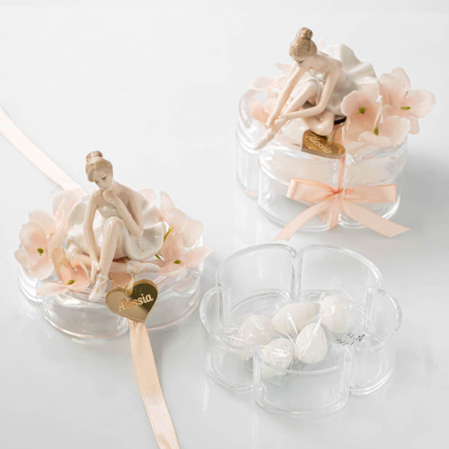 Bomboniere Originali Portagioie con Ballerina in Porcellana Personalizzabile