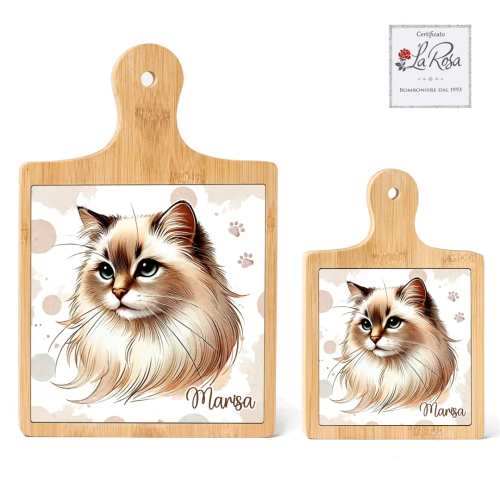 Bomboniere Tema Gatto Personalizzate Tagliere in legno