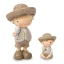 Bomboniere Offerta Stock Statuette Bimbo con gattino e fiori