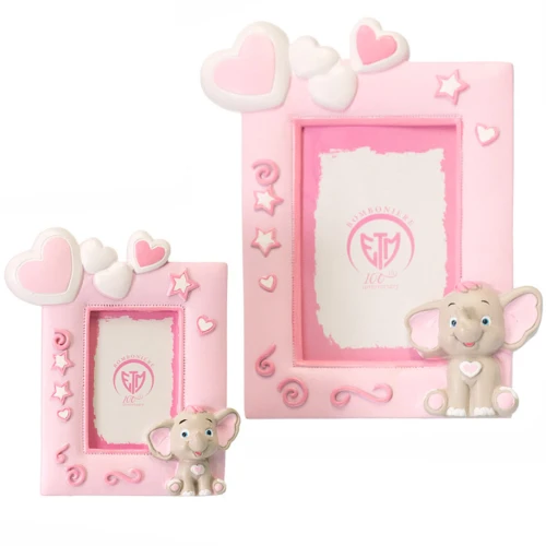 Bomboniera Battesimo e Nascita Femmina Elefantini Simpatici Rosa