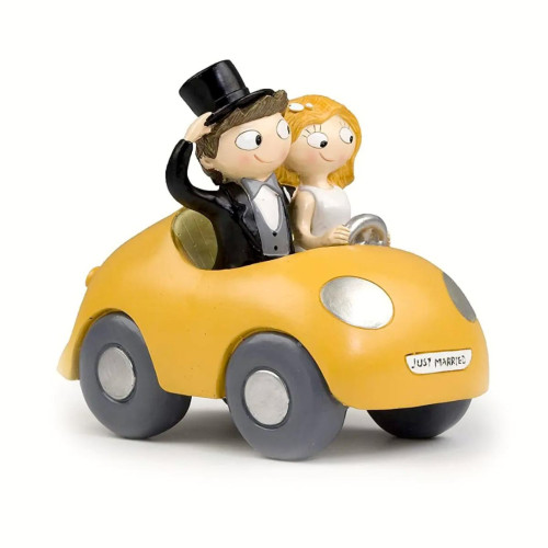 Cake Topper Matrimonio con Sposi sulla macchina