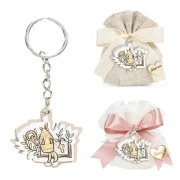 Bomboniere Cresima 2026 Linea Disegno Portachiavi con libro con cappello e bastone