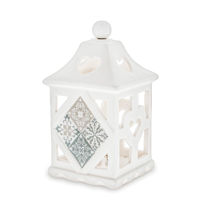 Bomboniere Maioliche Lanterne Led Media in Porcellana