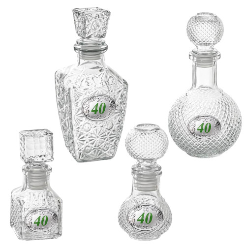 Bomboniere Utili bottiglie in vetro decorato Nozze di Smeraldo