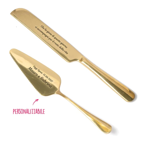 Set taglio torta per matrimonio coltello e paletta Personalizzabile