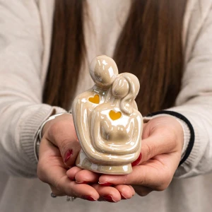 Bomboniere 2026 Coppia LED che si abbraccia in ceramica