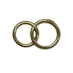 confezione da 25 fedi intrecciate colore oro, materiale plastica, applicazione per bomboniere fai da te,