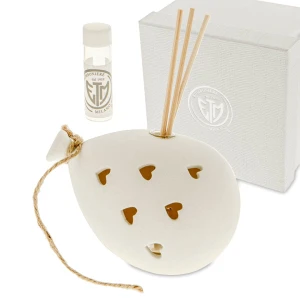 Bomboniere Originali palloncino con Cuori Profumatore Led in Porcellana