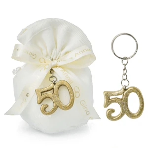 Bomboniera Portachiavi 50esimo Anniversario di Matrimonio d'Oro