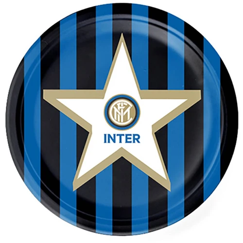 8 piatti di carta 23 cm per festa tema inter