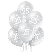 Palloncini numero 25 anni di Nozze argento - confezione 6 pezzi