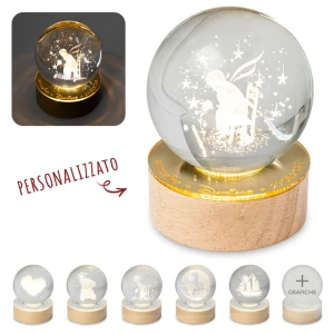 Bomboniere 2026 Battesimo Maschio Sfera LED Piccolo Principe personalizzabile