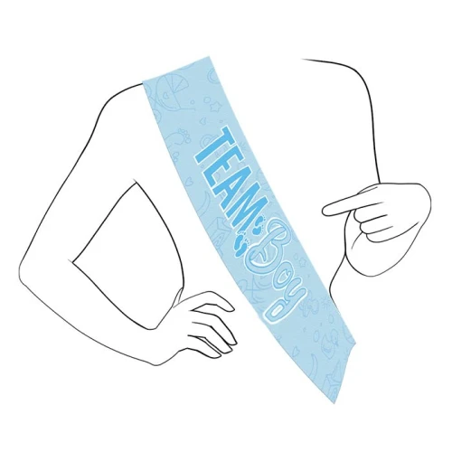 Fascia scritta \"TEAM Boy\" 168 x 10 cm per Baby Shower