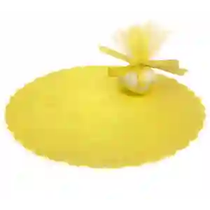 ULTIMI PEZZI 3 Confezioni da 100 Pezzi, Tulle Tondo Giallo, misura 24 cm PREZZO PER TUTTI